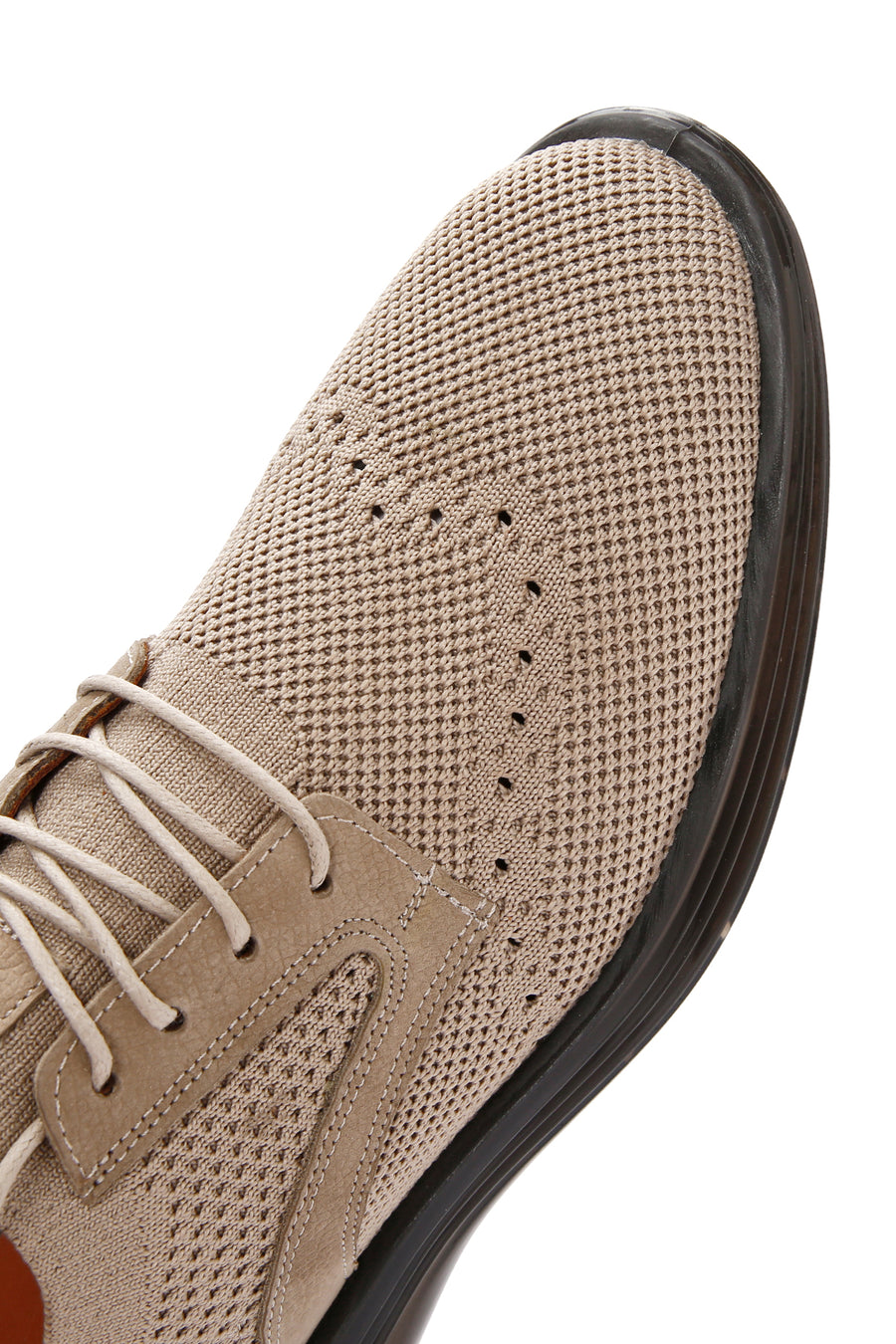 Erkek Vizon Kalın Tabanlı Nubuk Detaylı Bağcıklı Kumaş Sneaker