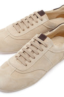 Kadın Bej Bağcıklı Süet Deri Sneaker | Derimod