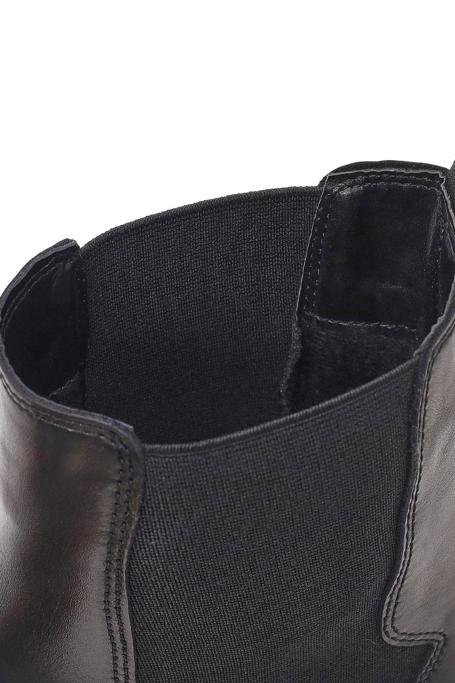 Woman Black Thick-Soled Leather Chelsea Boots