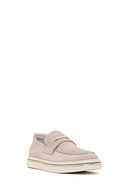 Male Beige Suede Leather Casual Loafer | Derimod