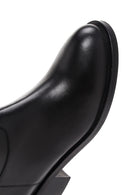 Women's Black Zippered Buckle Detailed Leather Boots | Derimod