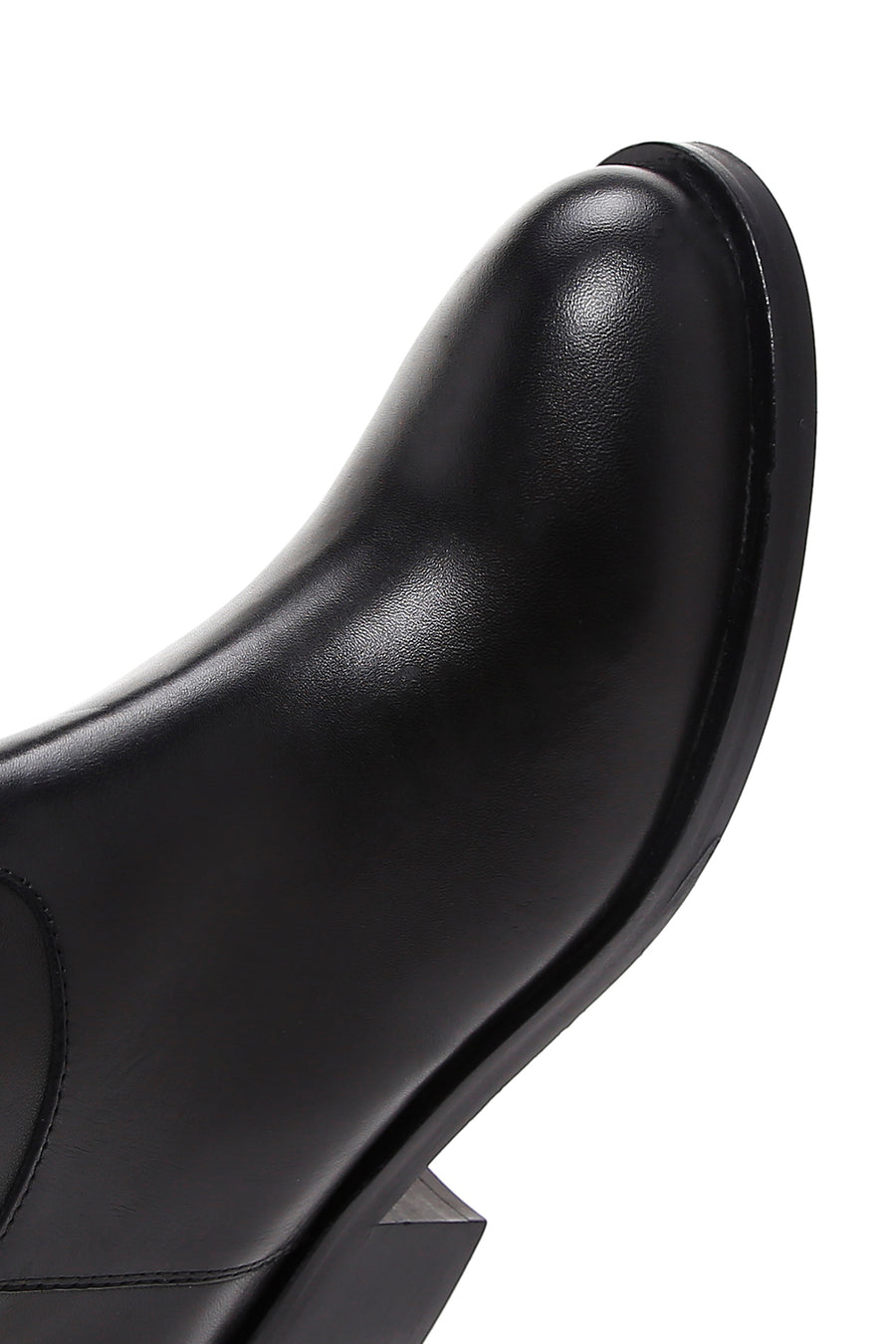 Women's Black Zippered Buckle Detailed Leather Boots
