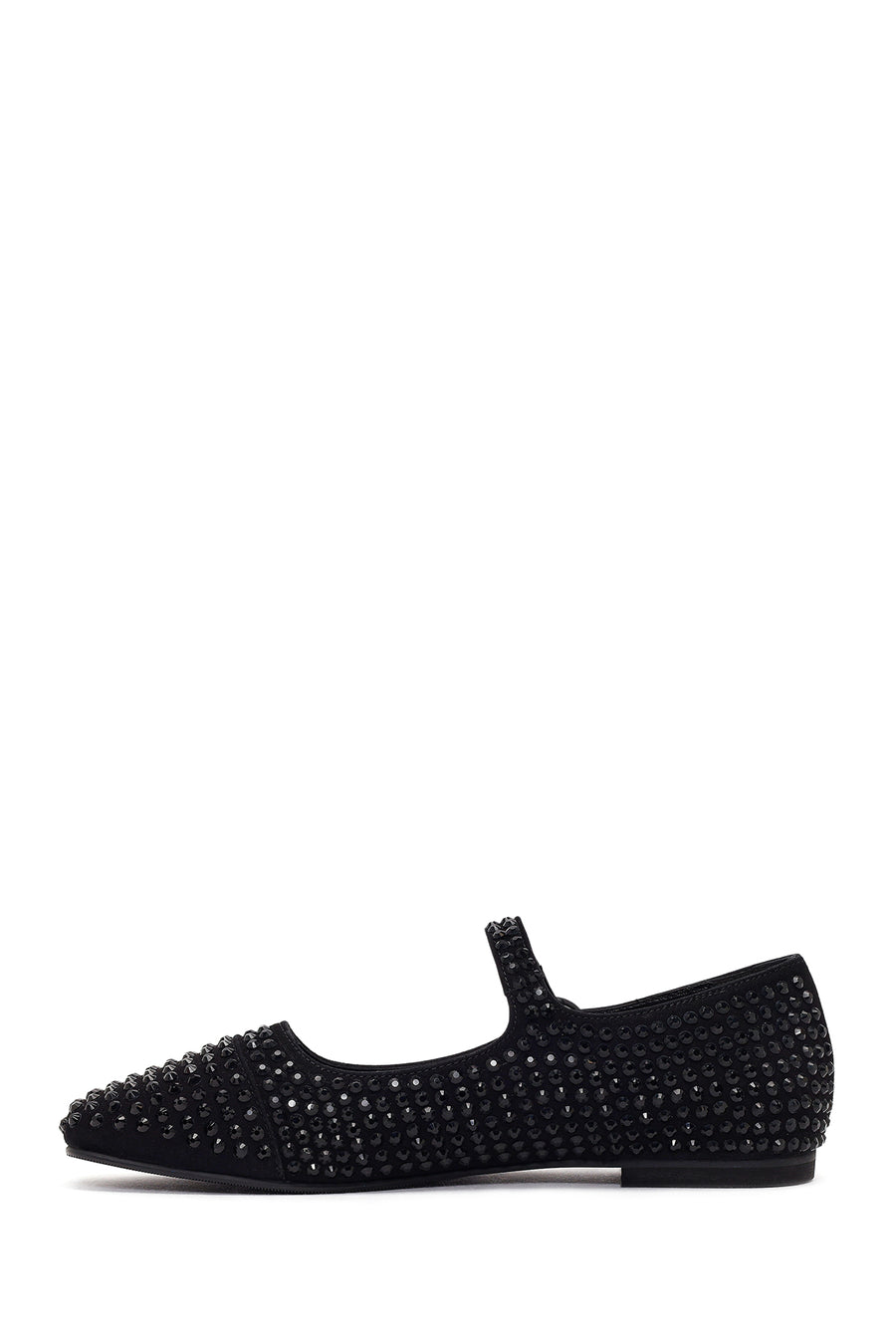 Women's Black Stone Leather Ballerinas