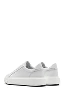 Erkek Beyaz Bağcıklı Kalın Tabanlı Deri Sneaker | Derimod