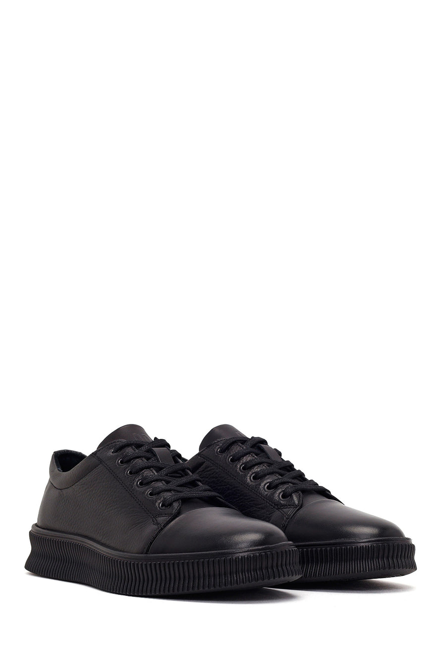 Male Black Lace-up Leather Sneaker