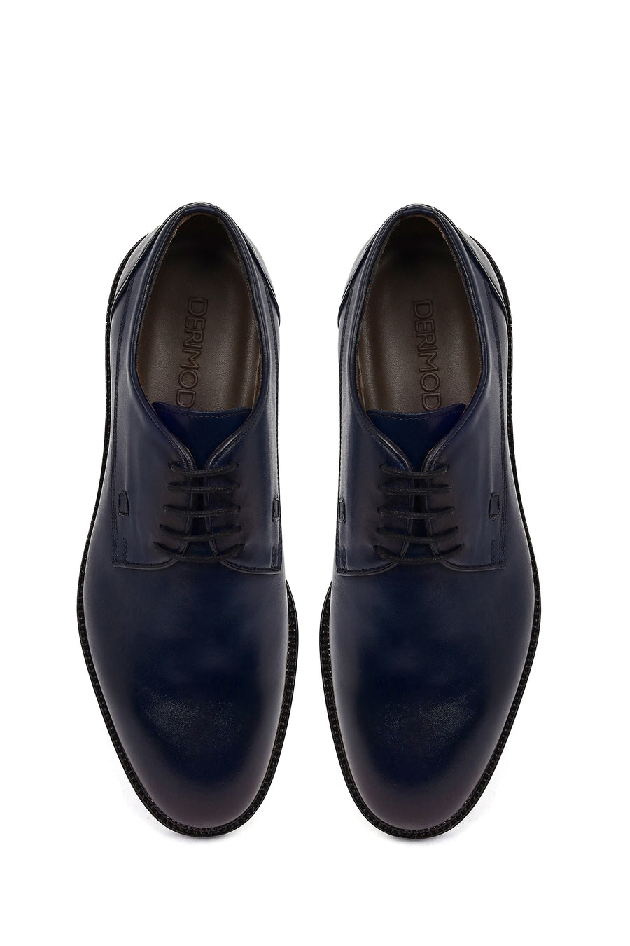 Men's Navy Blue Lace-up Leather Casual Shoes