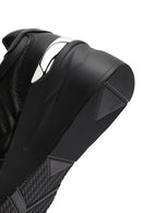 Women's Black Lace-Up Wedge Heel Leather Sneakers | Derimod