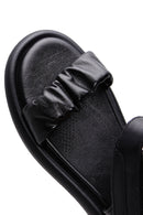 Women's Black Leather Comfort Sandals | Derimod