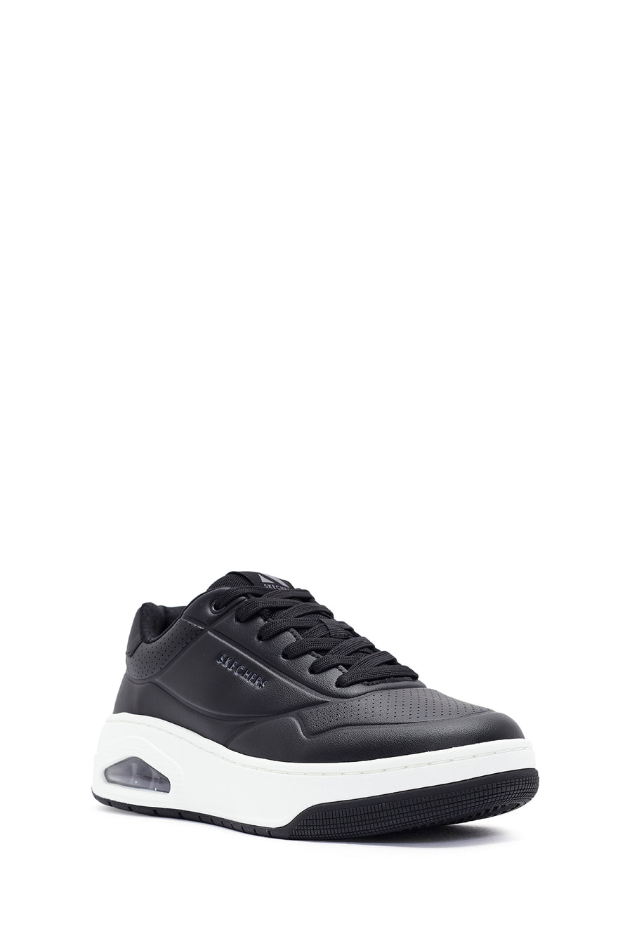 Skechers Men's Black Uno Court Lace-Up Chunky Sole Sneakers