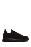 Erkek Kahverengi Bağcıklı Süet Deri Sneaker | Derimod