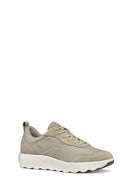 Geox Men's Beige U Xtors D - Mesh + Suede Lace-up Suede Leather Sneakers | Derimod