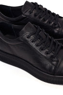 Male Black Lace-up Leather Sneaker | Derimod