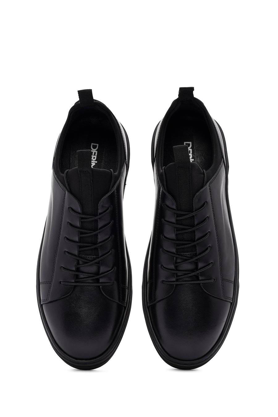 Men's Black Lace-up Leather Sneaker