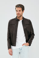 Alanzo Men's Mink Leather Jacket | Derimod