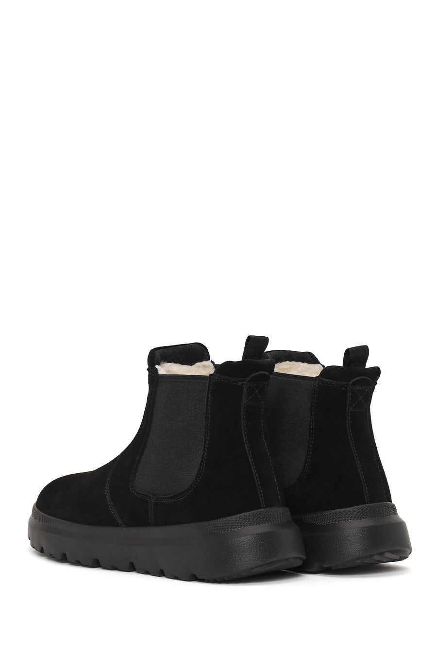 Male Black Thick-Soled Suede Chelsea Boots