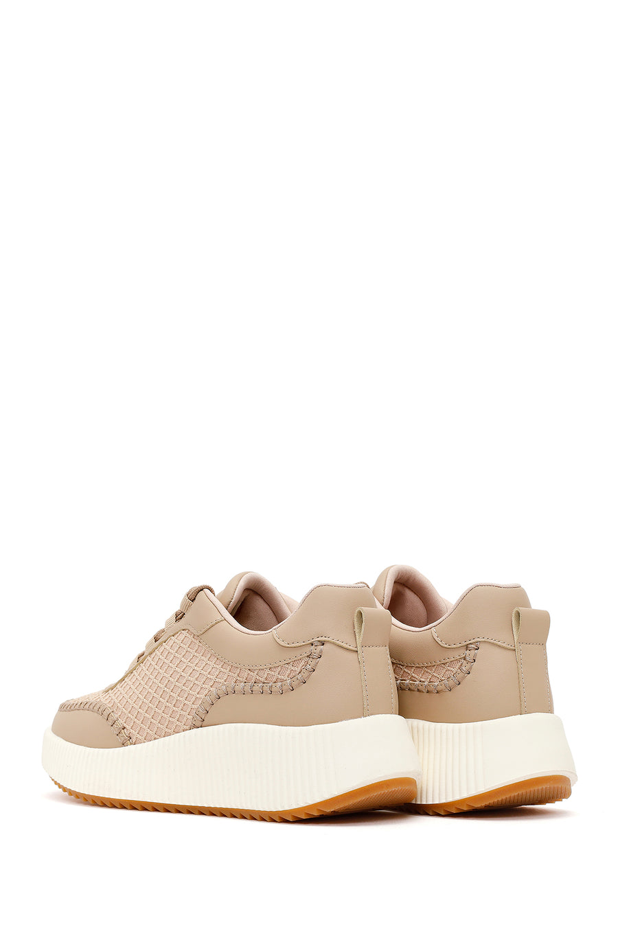 Kadın Bej Kalın Tabanlı Sneaker
