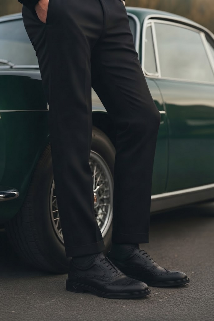 Male Black Lace-up Leather Casual Shoes