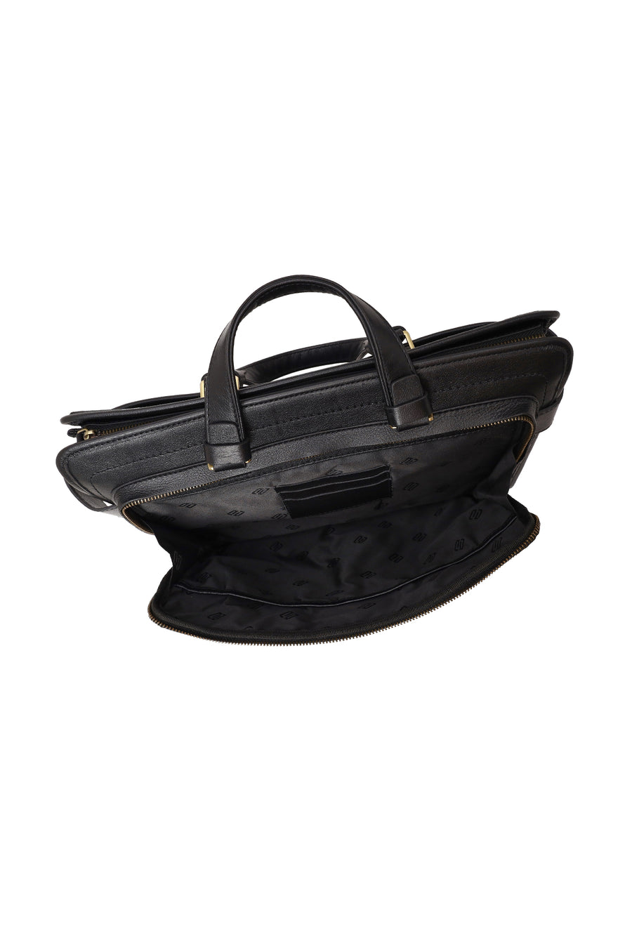 Male Black Long Strap Leather Briefcase
