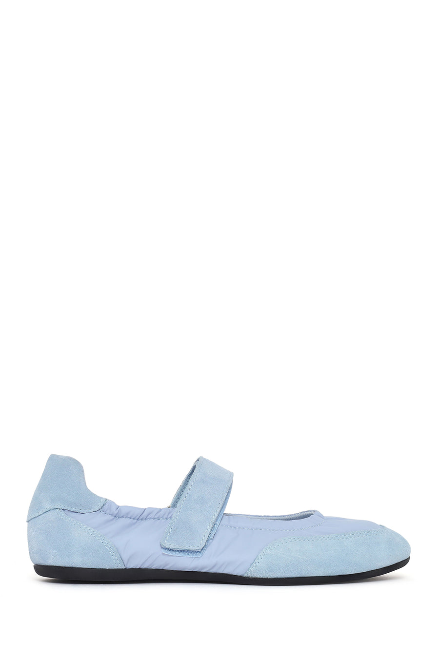 Women's Blue Strap Leather Sport Ballet Flats 26PFD552814 | Derimod
