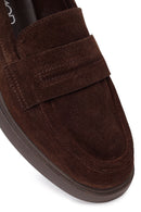 Women's Brown Suede Leather Loafer | Derimod