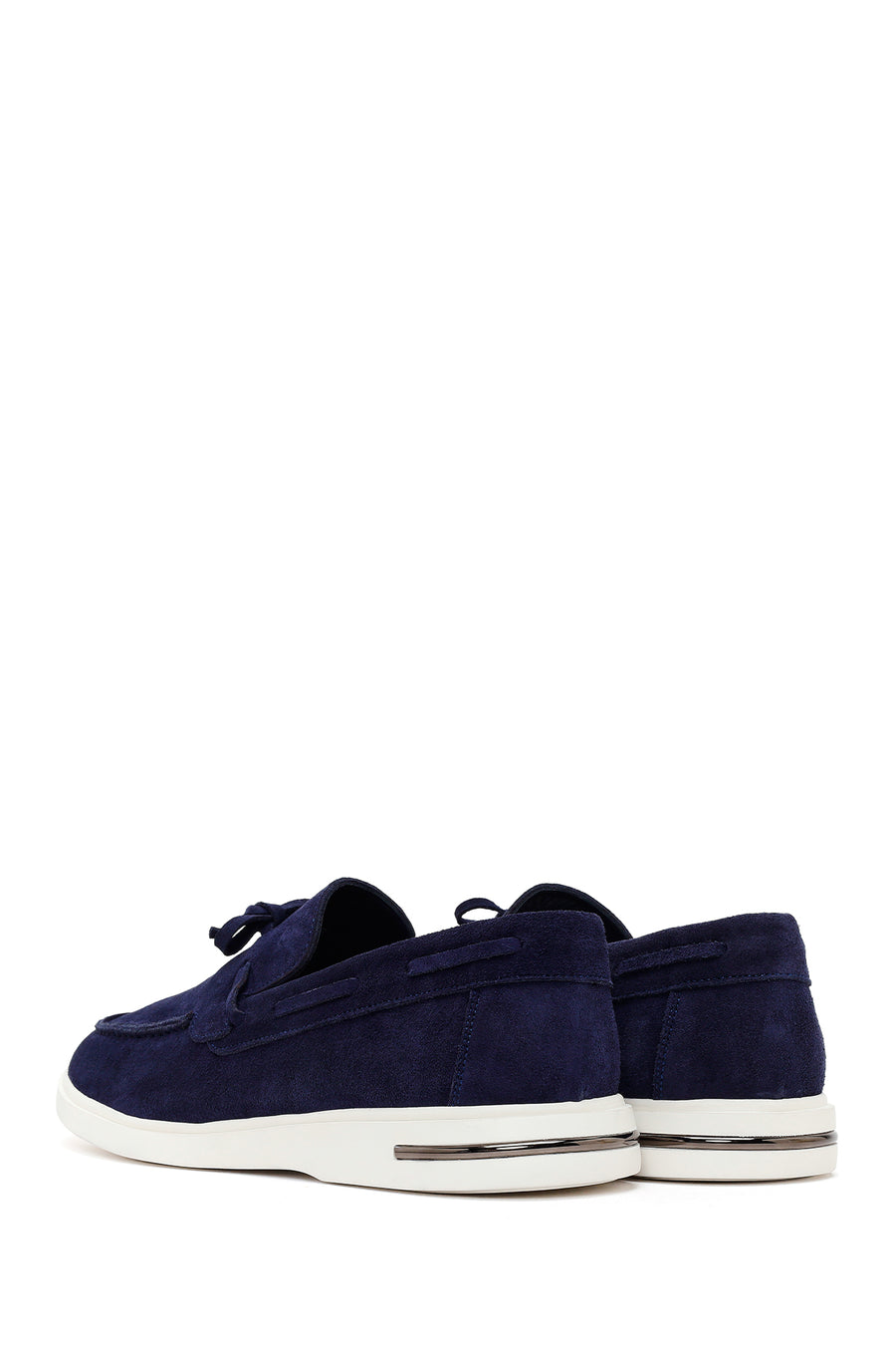Erkek Lacivert Süet Deri Casual Loafer