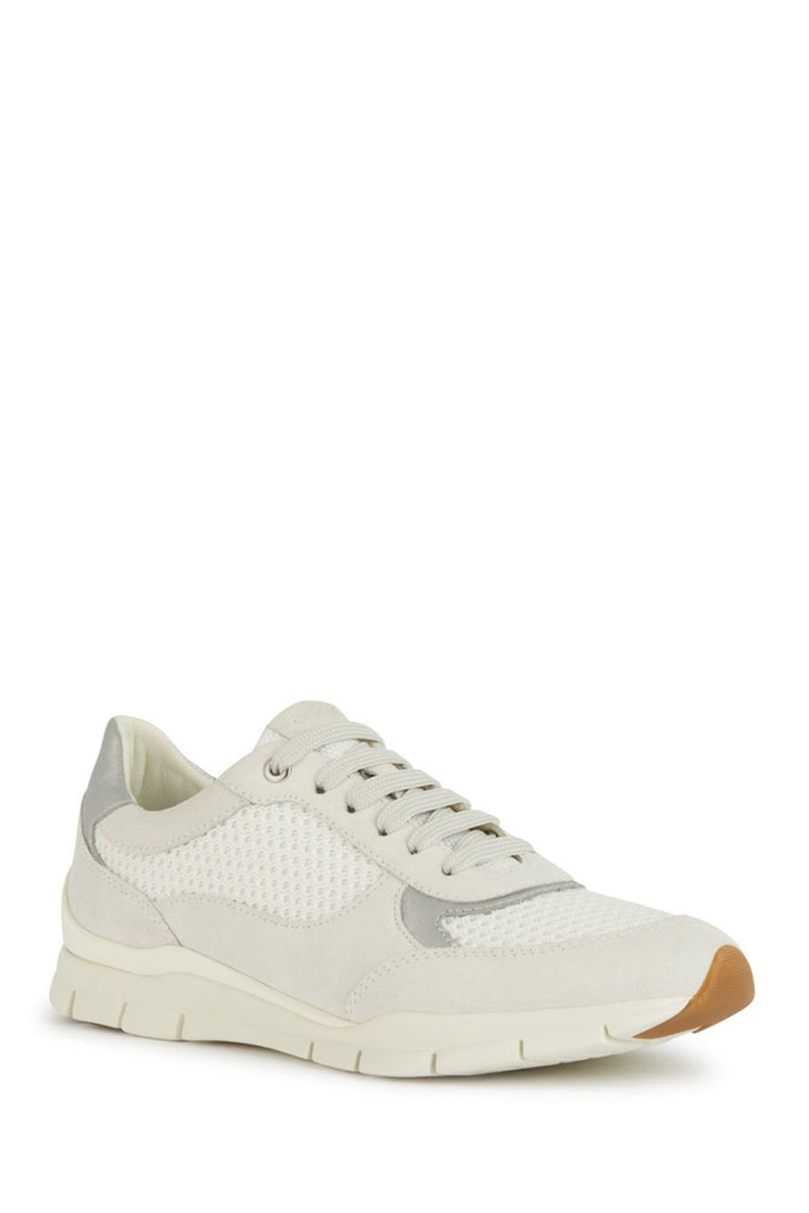 Geox Kadın Beyaz Sukie Bağcıklı Süet Deri Sneaker