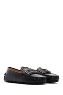 Women's Black Buckle Detailed Leather Loafer | Derimod