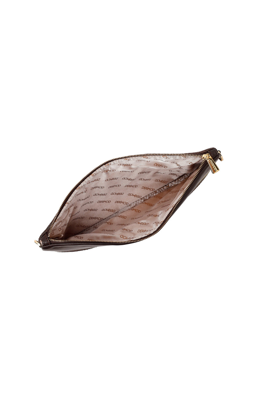 Woman Brown Long Chain Strap Wicker Clutch Bag