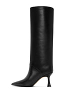 Women's Black Leather Heeled Boots | Derimod