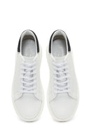 Men's White Lace-up Thick-Sole Leather Sneaker | Derimod