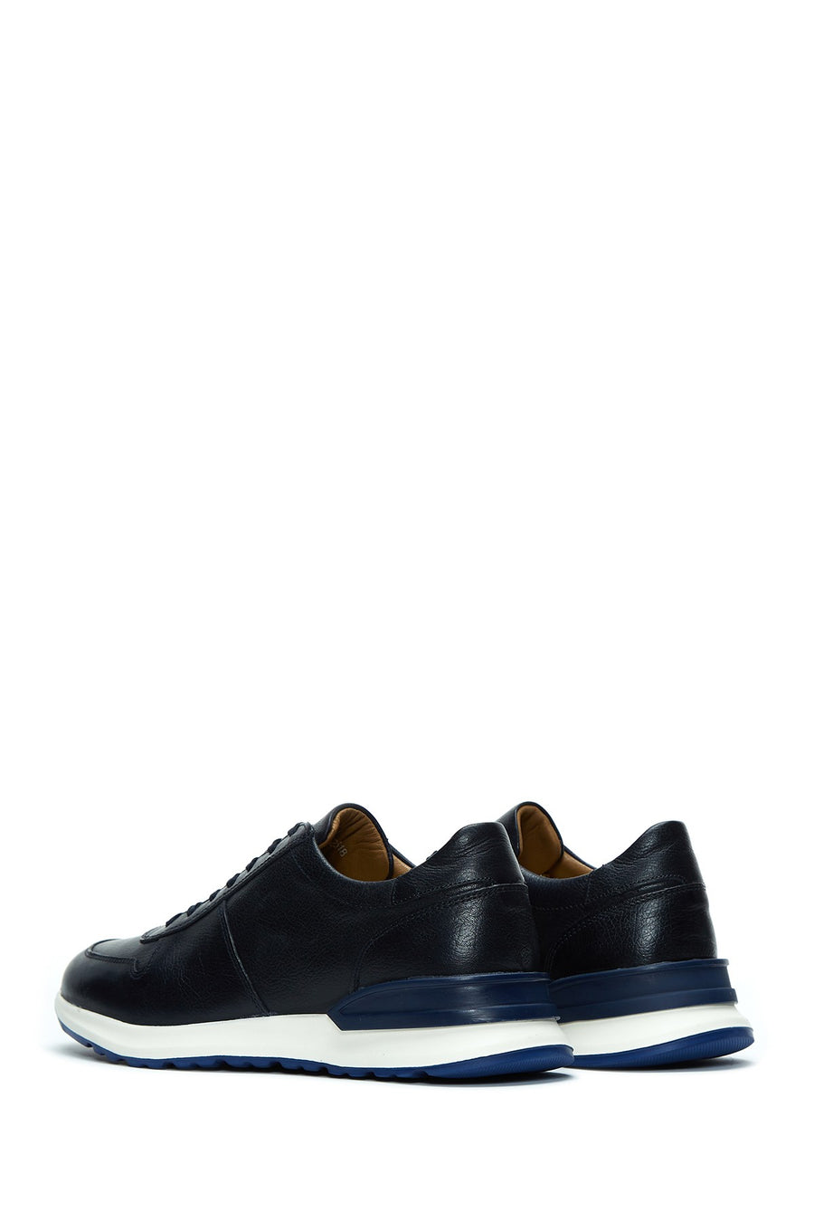Erkek Lacivert Deri Sneaker