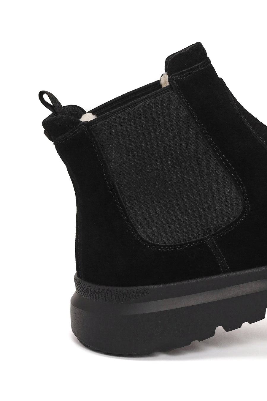 Male Black Thick-Soled Suede Chelsea Boots