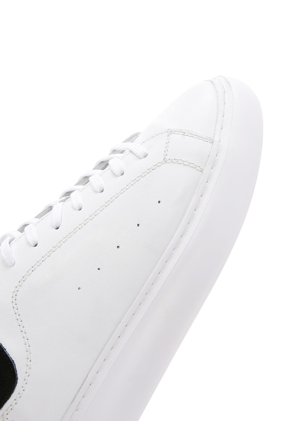 Erkek Beyaz Deri Kalın Tabanlı Sneaker