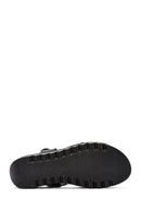 Women's Black Ankle Strap Comfort Leather Sandals | Derimod