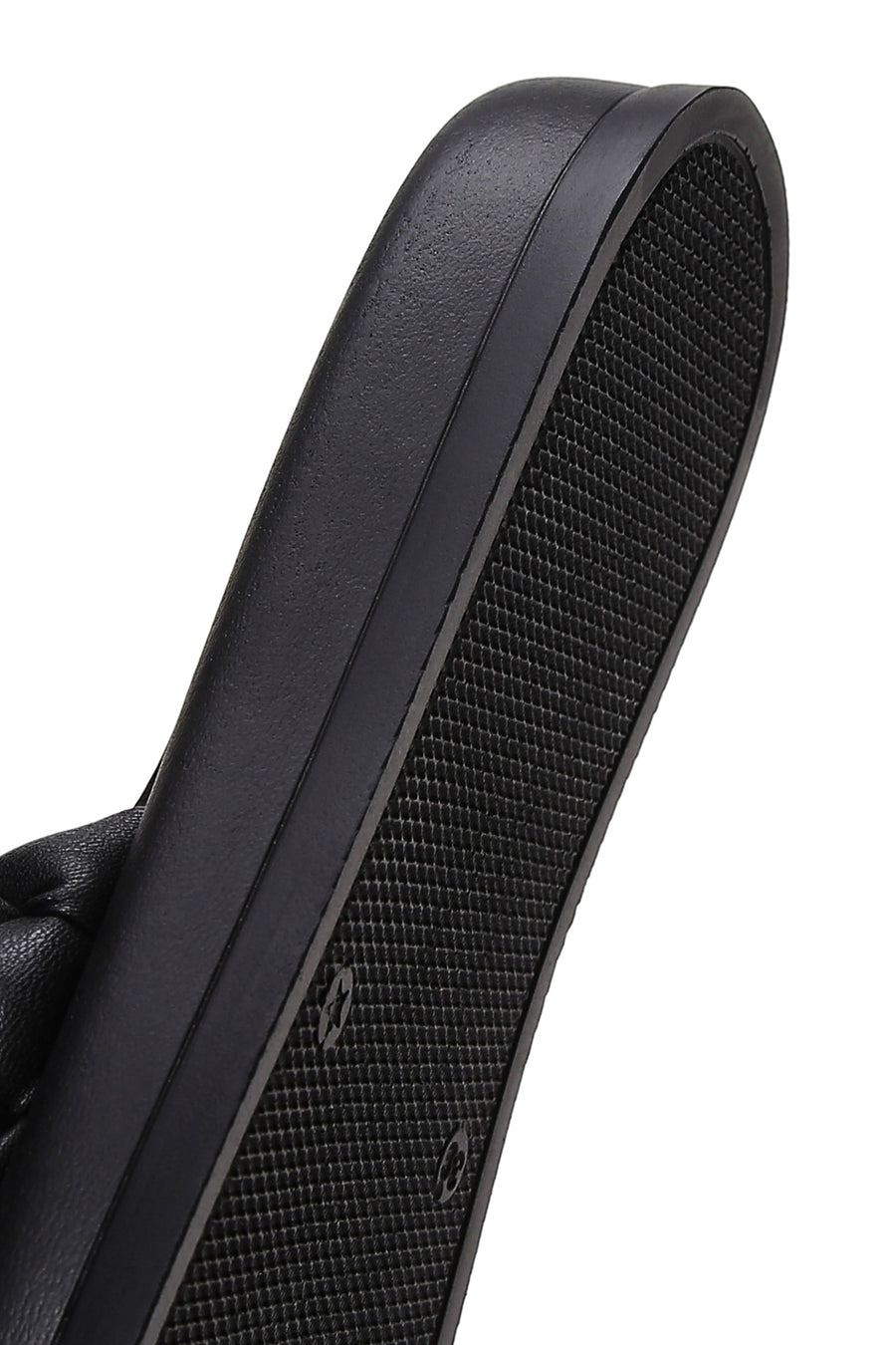Women's Black Leather Braided Comfort Slippers