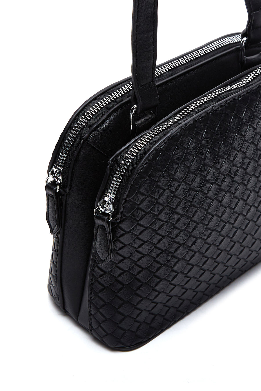Women's Black Knitted Crossbody Bag