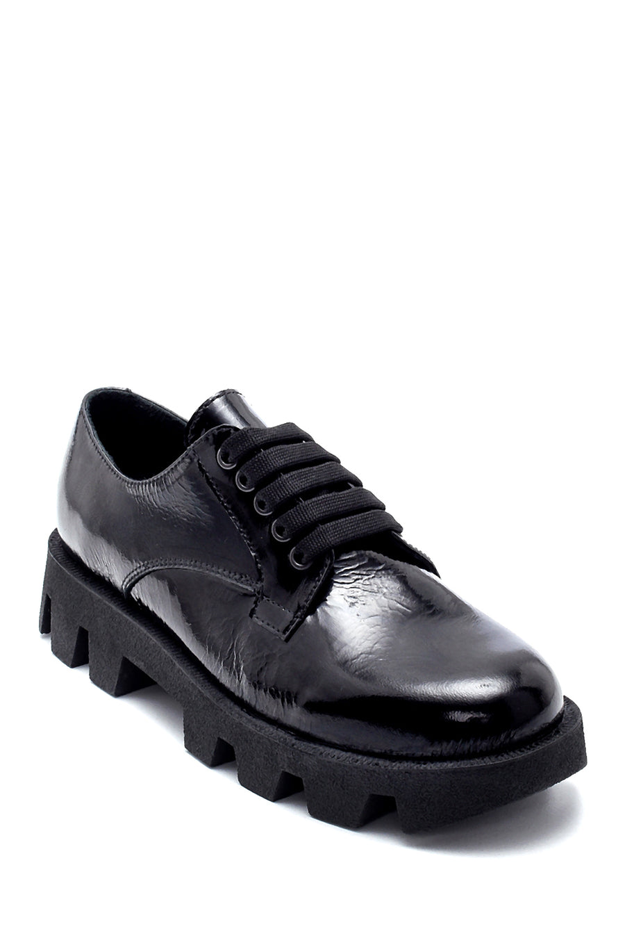 Women's Leather Patent Leather Thick Soled Oxford Shoes