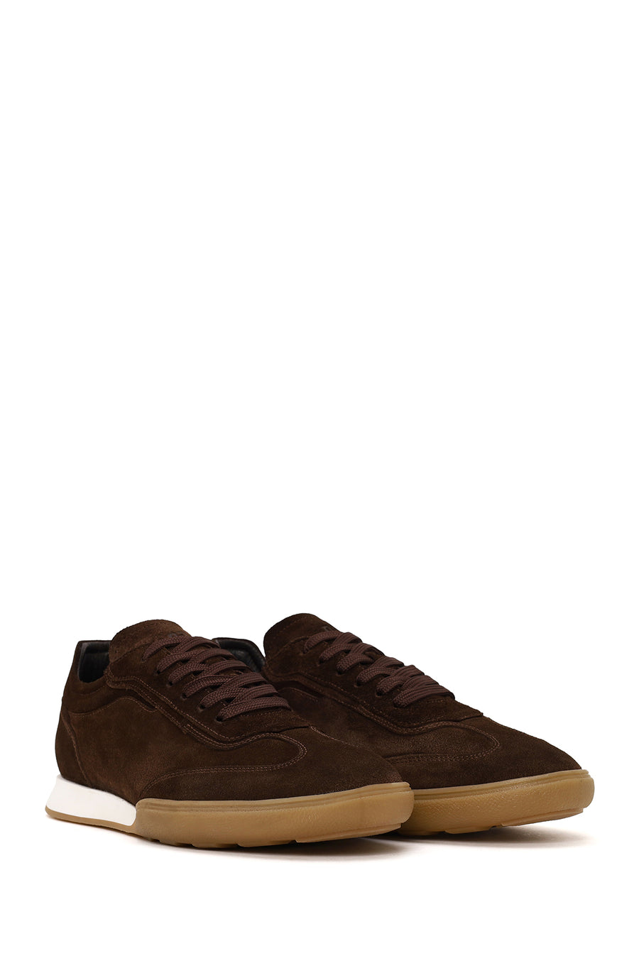 Male Brown Lace-Up Suede Leather Sneaker