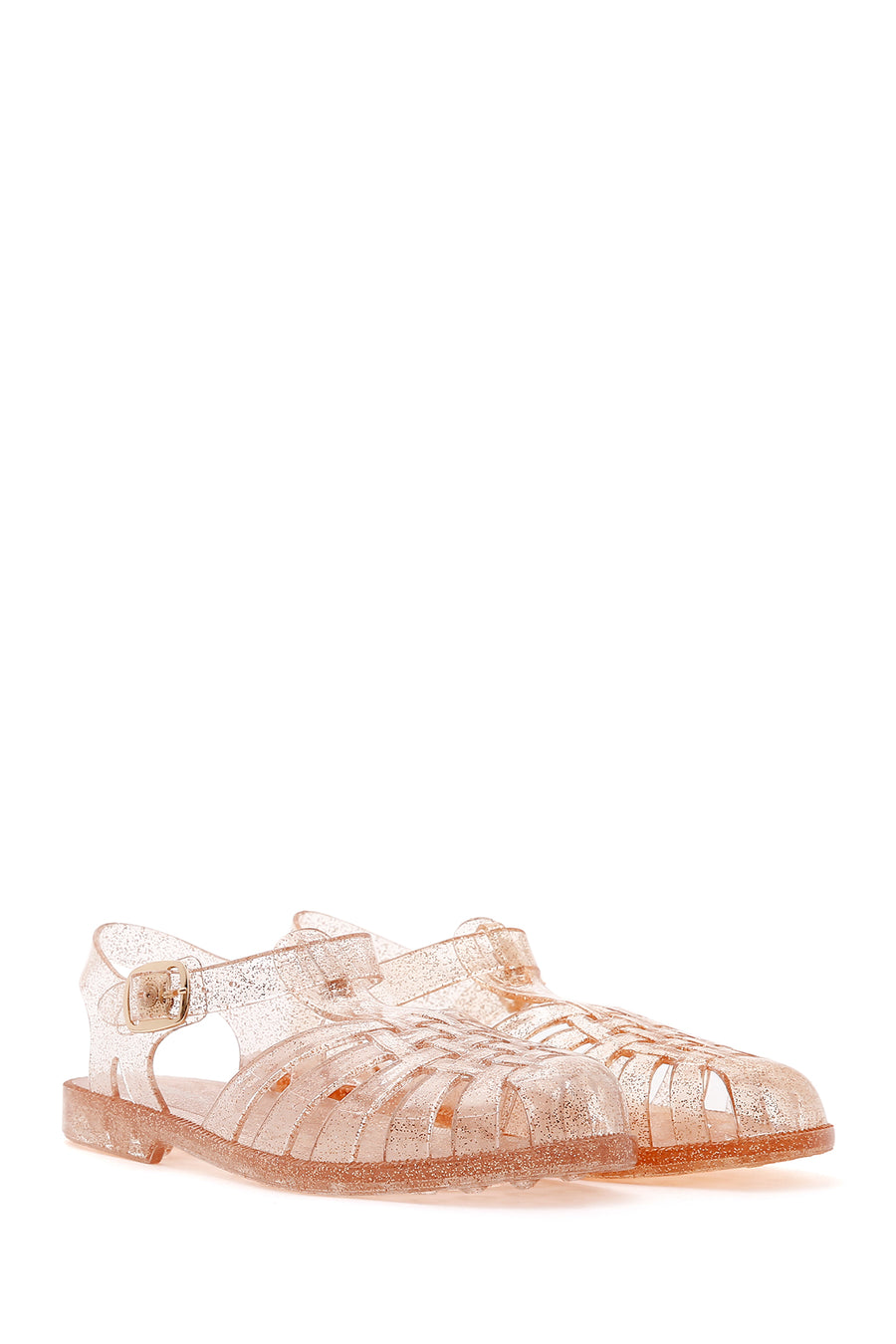 Women's Gold Ankle Strap Jelly Sandals