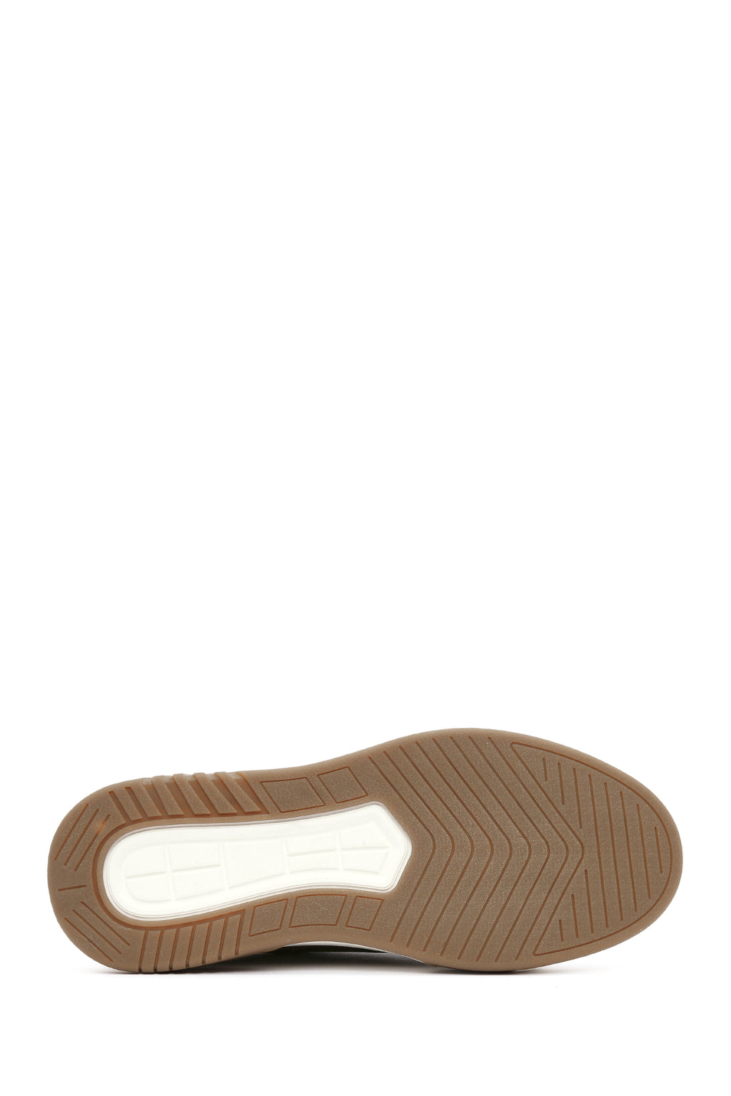 Erkek Kahverengi Bağcıklı Kalın Tabanlı Deri Sneaker