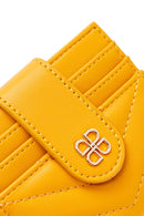 Woman Yellow Quilted Card Holder | Derimod