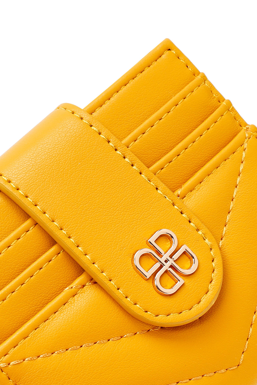 Woman Yellow Quilted Card Holder