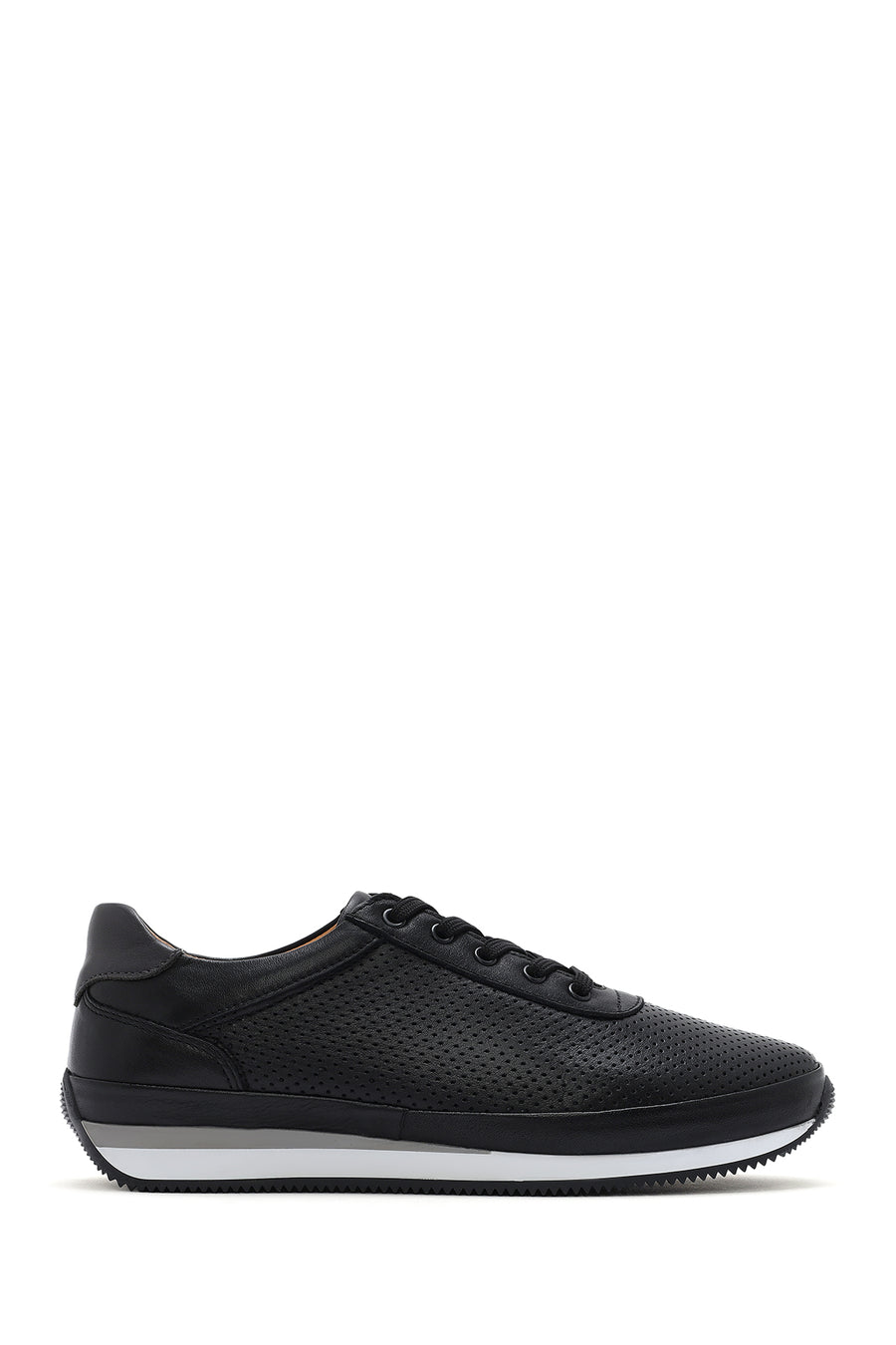 Erkek Siyah Bağcıklı Deri Casual Sneaker 26SFD6741DI | Derimod