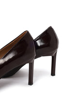 Woman Burgundy Thin-Heeled Patent Leather Leather Stiletto | Derimod