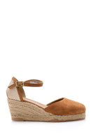Women's Suede Wedge Heels Espadrille | Derimod