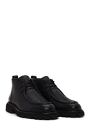 Male Black Lace-up Leather Casual Boots | Derimod