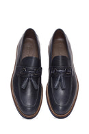 Erkek Lacivert Deri Baskılı Casual Loafer | Derimod