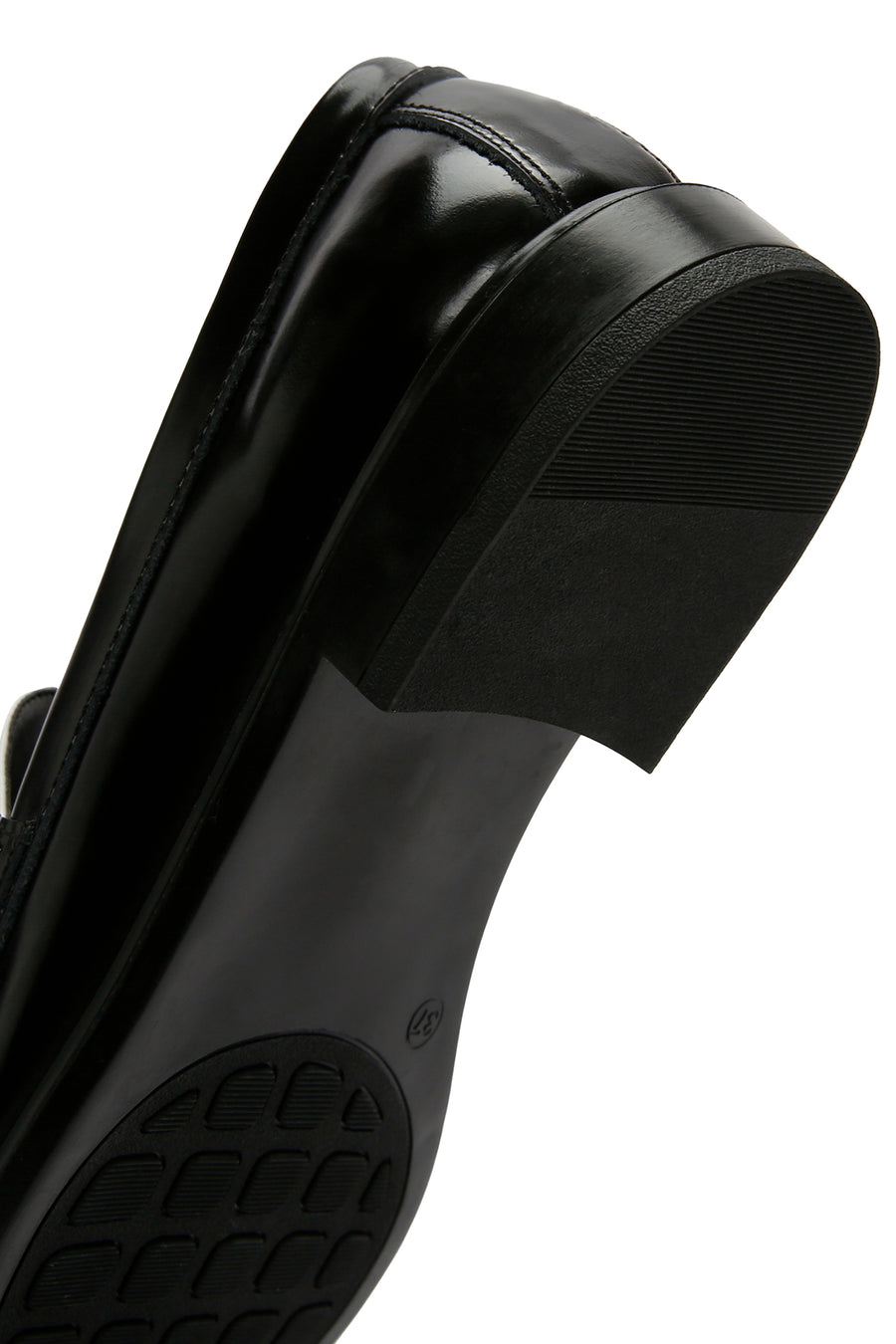 Women's Black Leather Masculine Loafer