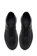 Erkek Siyah Bağcıklı Deri Sneaker | Derimod