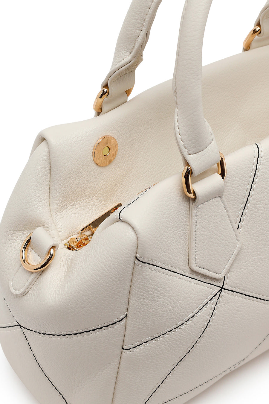 Woman Cream Long Strap Printed Shoulder Bag